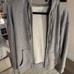 Time and Tru Heather Gray Zip-Up Hoodie